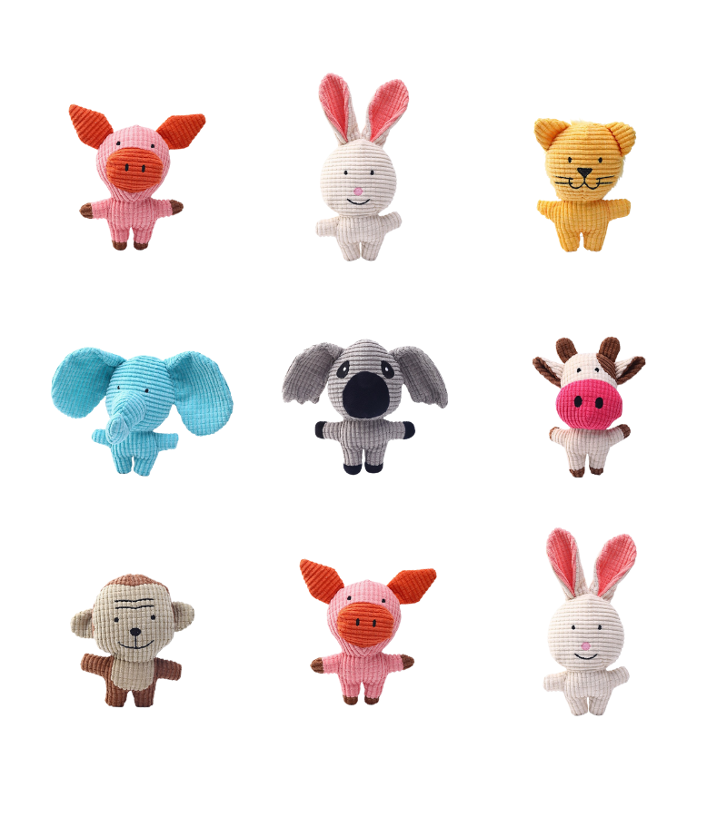 Pet Plush Toy: Adorable Animal Shapes with Squeaker for Dental Play