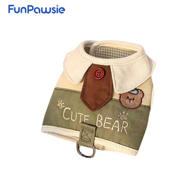 Cute Bear Pet Harness: Playful Gentleman Series