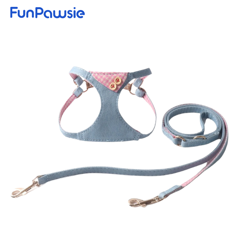 Denim Gentleman Series Pet Harness & Leash Set