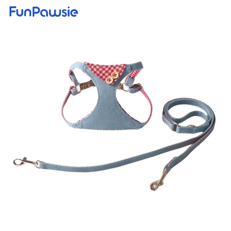 Denim Gentleman Series Pet Harness & Leash Set