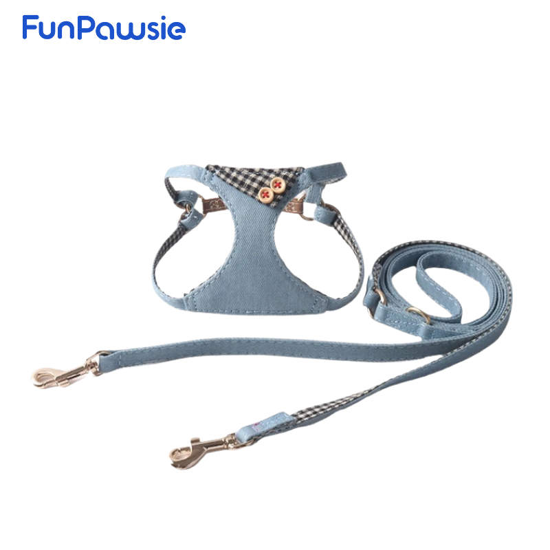 Denim Gentleman Series Pet Harness & Leash Set