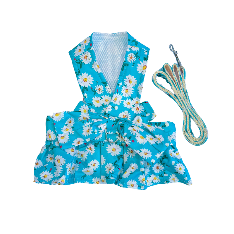 Pet Harness and Leash Set: Summer Floral Collection