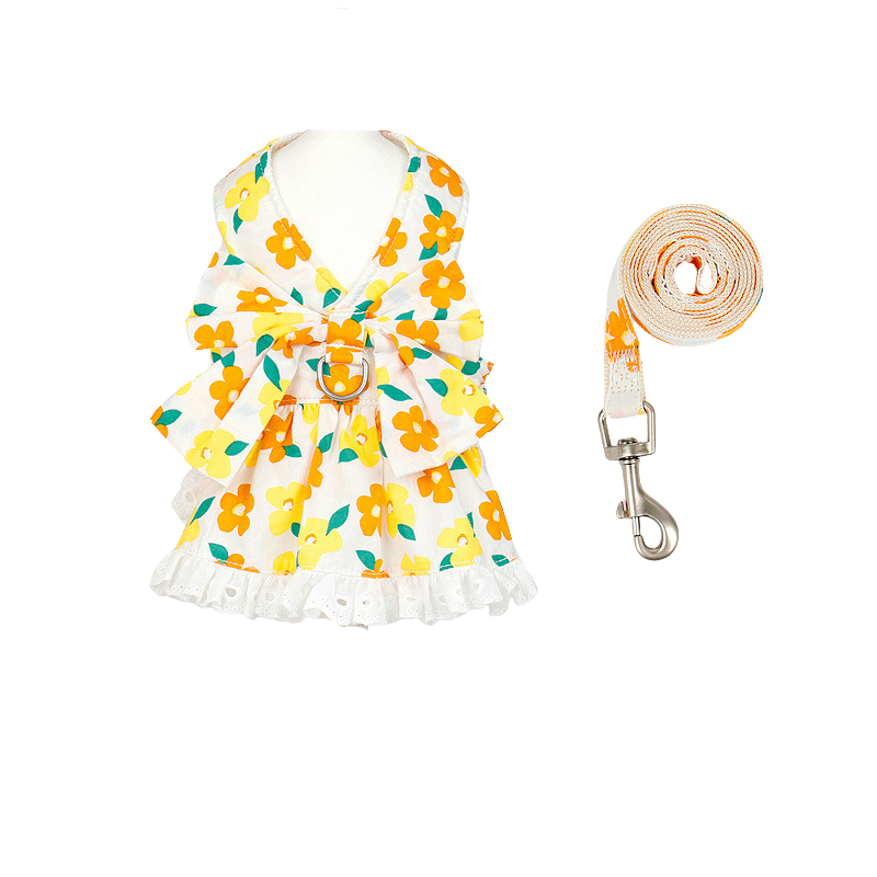 Pet Harness and Leash Set: Summer Floral Collection