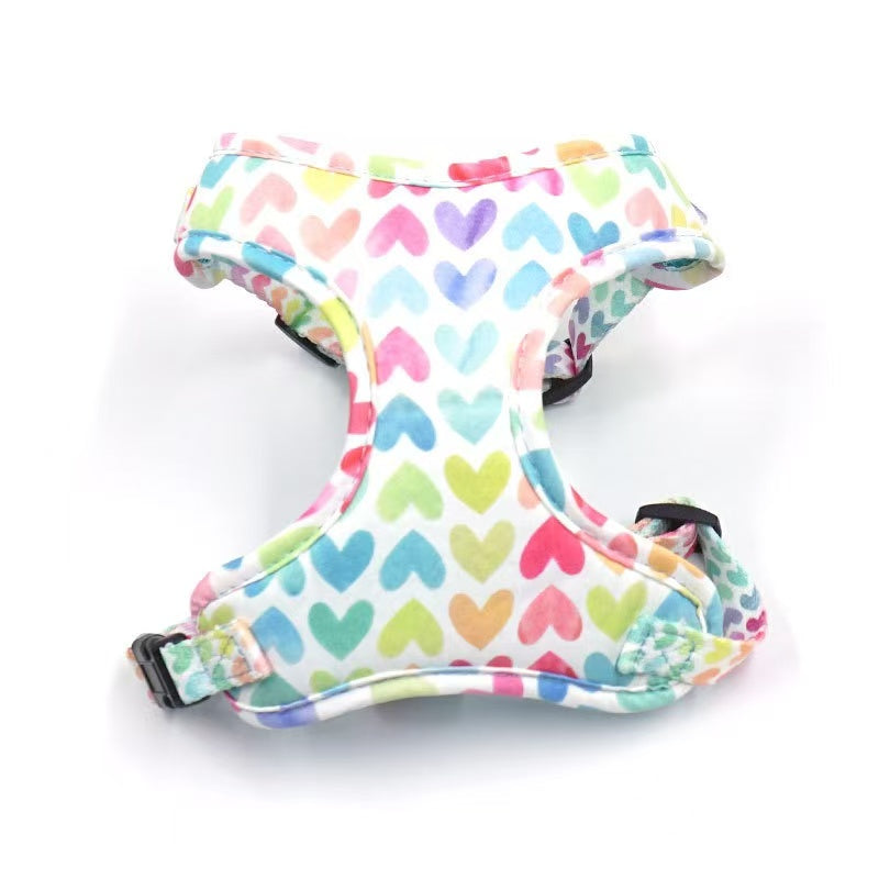 Rainbow Heart Pet Harness: Colorful Joy Series