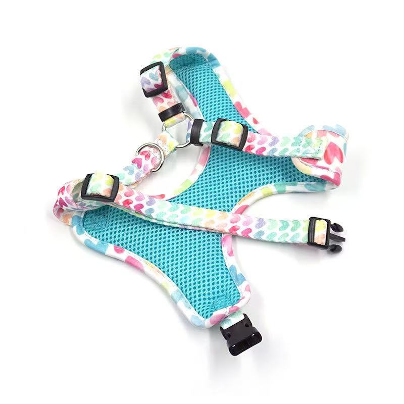Rainbow Heart Pet Harness: Colorful Joy Series