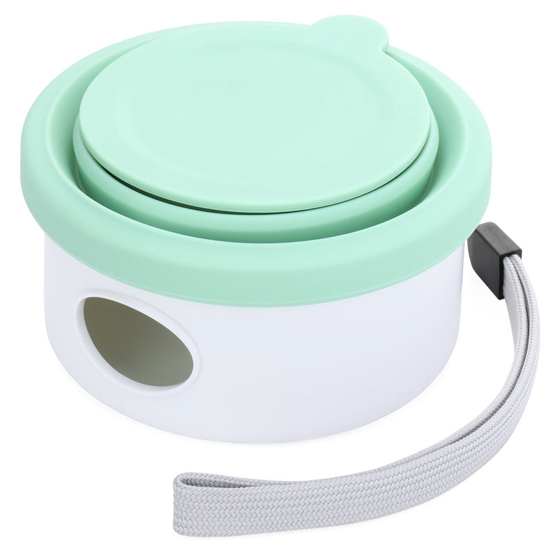Portable Collapsible Bowl & Poop Bag Holder