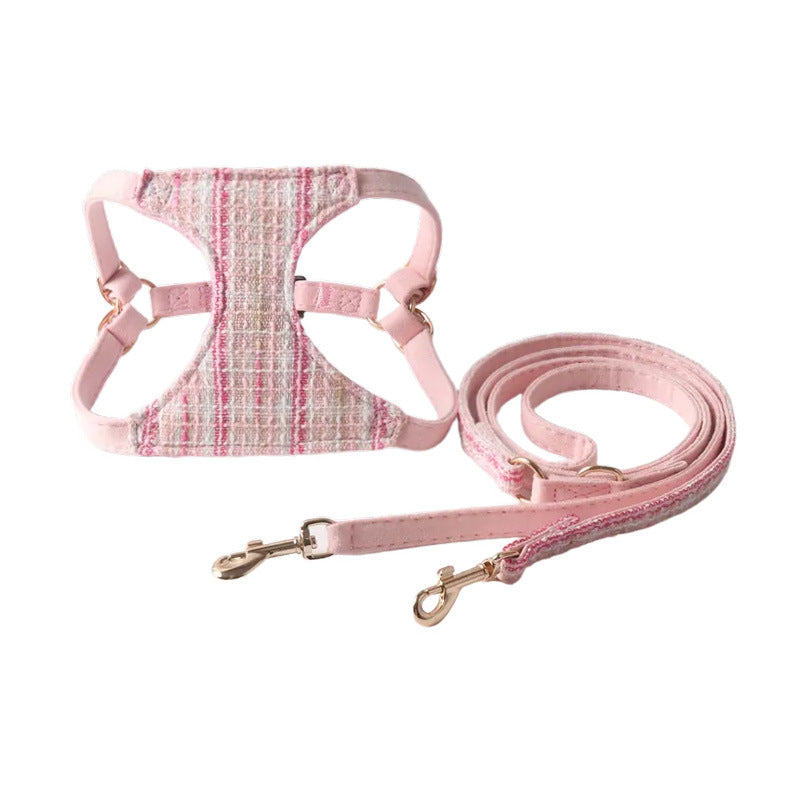 Tweed Pet Harness Set: Elegant Texture Series