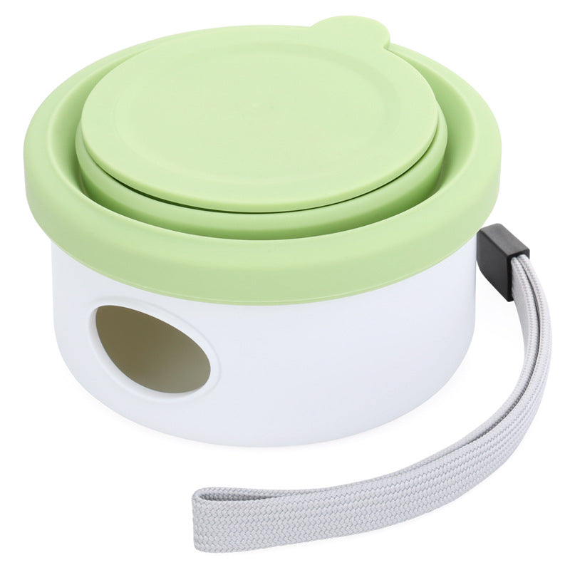Portable Collapsible Bowl & Poop Bag Holder