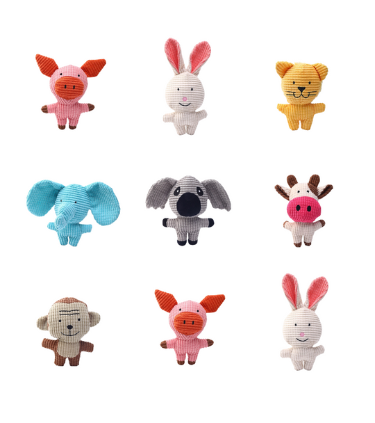 Pet Plush Toy: Adorable Animal Shapes with Squeaker for Dental Play