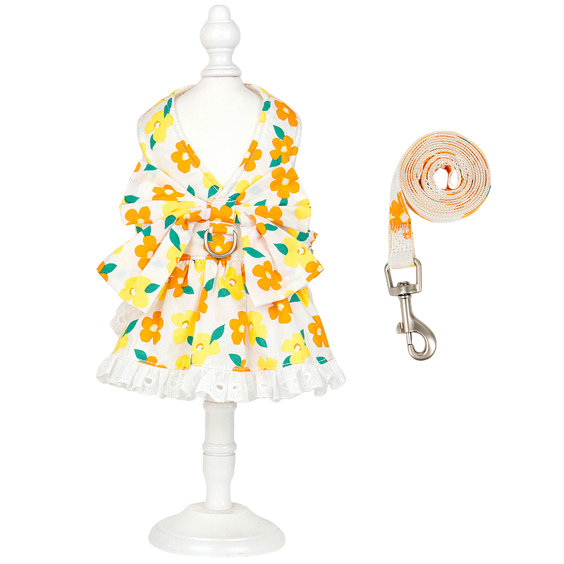 Pet Harness and Leash Set: Summer Floral Collection