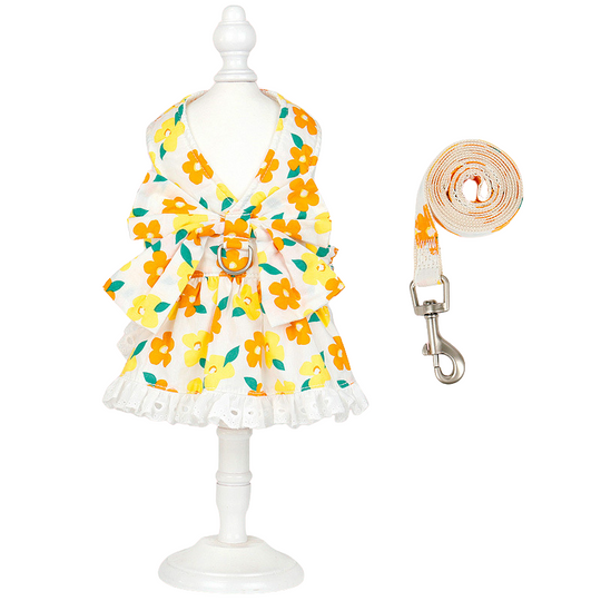 Pet Harness and Leash Set: Summer Floral Collection