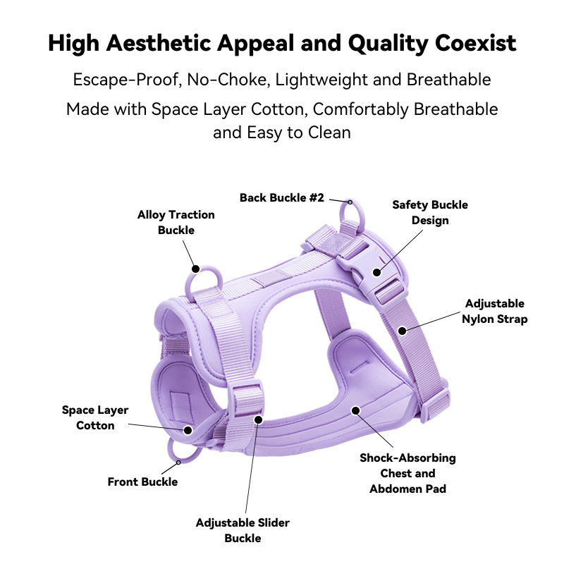 H-Shaped Pet Harness: Comfort-Fit with Anti-Charge Buckle