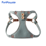 Denim Button Pet Harness: Minimal Utility Series