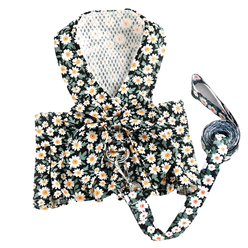 Pet Floral Harness: Stylish and Comfortable Design