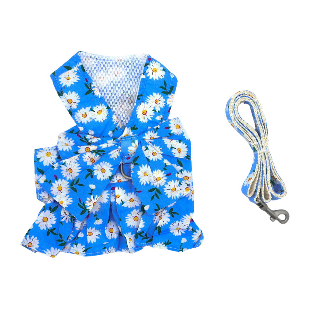 Pet Harness and Leash Set: Summer Floral Collection