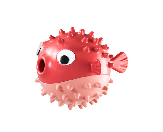 Pet Toy: Interactive Puffer Fish Treat Toy