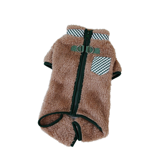 Plaid Fleece Pet Harness: Cozy Casual Series