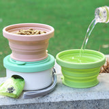 Portable Collapsible Bowl & Poop Bag Holder