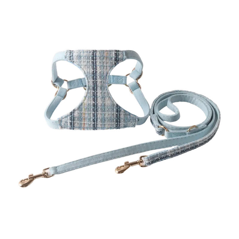 Tweed Pet Harness Set: Elegant Texture Series